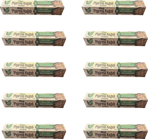 Ağartılmamış Doğal Kesimli Fırın Pişirme Kızartma Kağıdı - 42x37 Cm. - 16 Yaprak - 10 Kutu