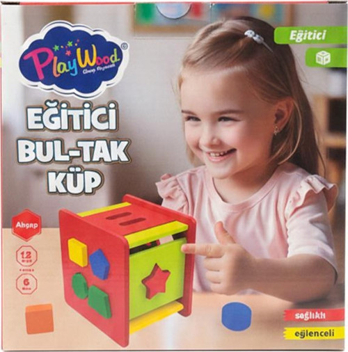 Ahşap Eğitici Bul Tak Küp ONY411