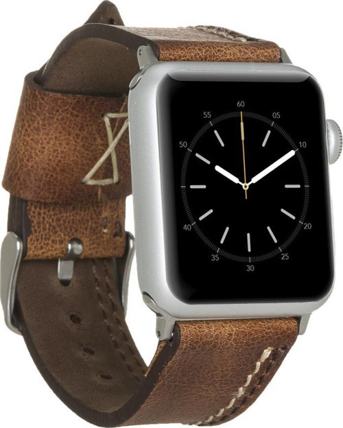 Apple Watch Uyumlu Deri Kordon 38-40-41mm BA3 TN11 Taba