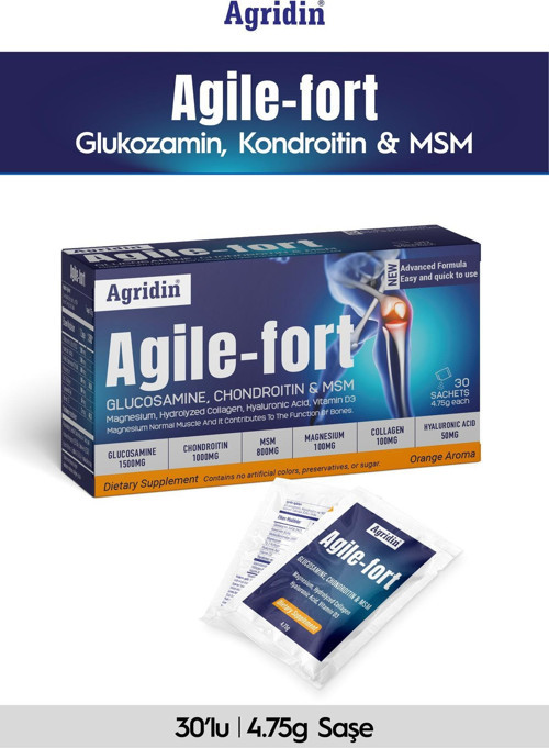 Agile Fort Glukozamin Chondritin Msm Collagen Magnezyum Eklem Ağrı Giderici Ve Onarıcı