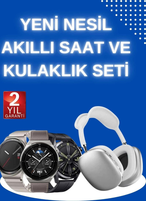 Yeni Nesil Sesli Görüşme Akıllı Saat ve Powerbank Çoklu Şarj Girişli Bluetooth Kulaklık Nabız Ölçer