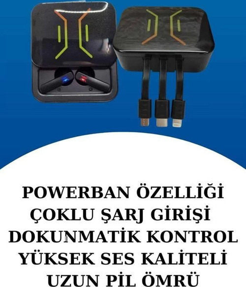 Wireless Şarjlı Akıllı Saat ve Dijital Göstergeli Kablosuz Bluetooth Kulaklık Nabız Ölçer
