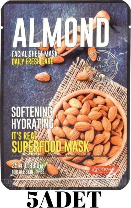 Superfood Badem Yüz Maskesi I Nemlendirici ve Yumuşatıcı 5 Adet