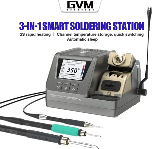 Gvm H3 Akıllı Lehim Istasyonu Havya 3Kollu (T115-T210-T245 3 Kol 3 Uçlu Kutu )