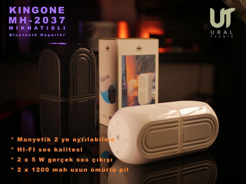 Kingone Mh-2037 Hi-Fi 2 Si 1 Arada Tws Mınatıslı Kamp Piknik Bilgisayar Ofis Bluetooth Hoparlör