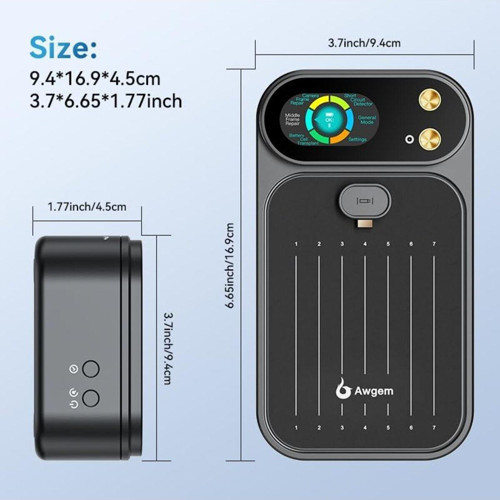 Awithz Awgem Mf2 Ekranlı 99 Vites Çift Farad Kapasitörlü Pil Nokta Kaynak Makinesi (Tek Kol)