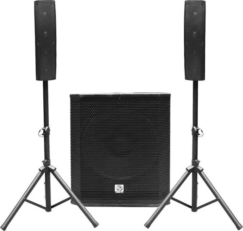 PRZZ12A Aktif Ses Sistemi 15" Subwoofer 2 Adet Satellite Stand Hoparlör 350W RMS, MDF Kasa, Bluetooth/MP3/FM