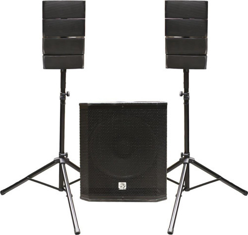 PRZZ15A 500W RMS Aktif Line Array Ses Sistemi 15" Subwoofer 8X4" Uydu Hoparlör Takımı, Bluetooth/MP3/SD/FM/TWS Rad