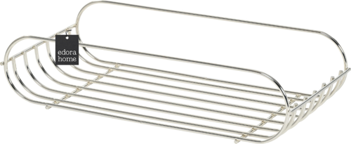 Silver Oval Köşeli Sabunluk /Düzenleyici / Şampuanlık / Metal /Paslanmaz/Askı / Banyo Aksesuarı