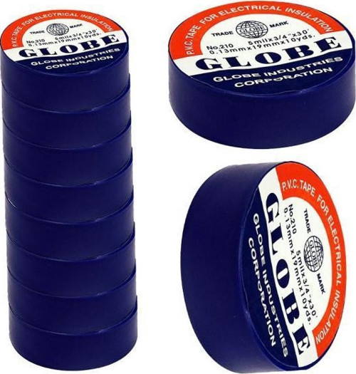 Globe İzole Bant Lacivert 10'lu Paket PVC Elektrik Izolasyon Bandı