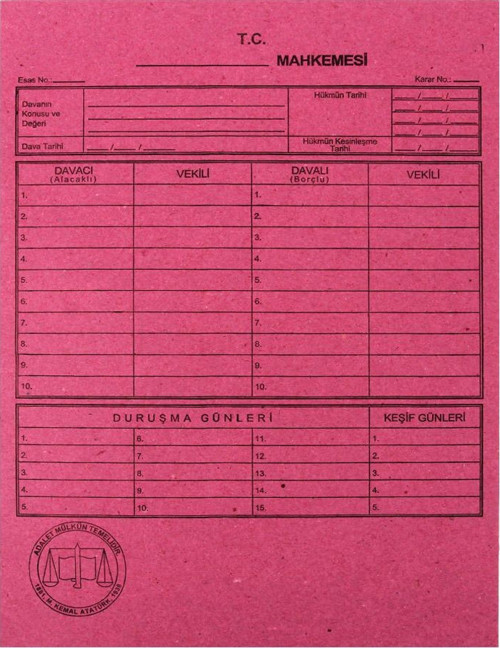 Mahkeme Dosyası Pembe (50 Li Paket)
