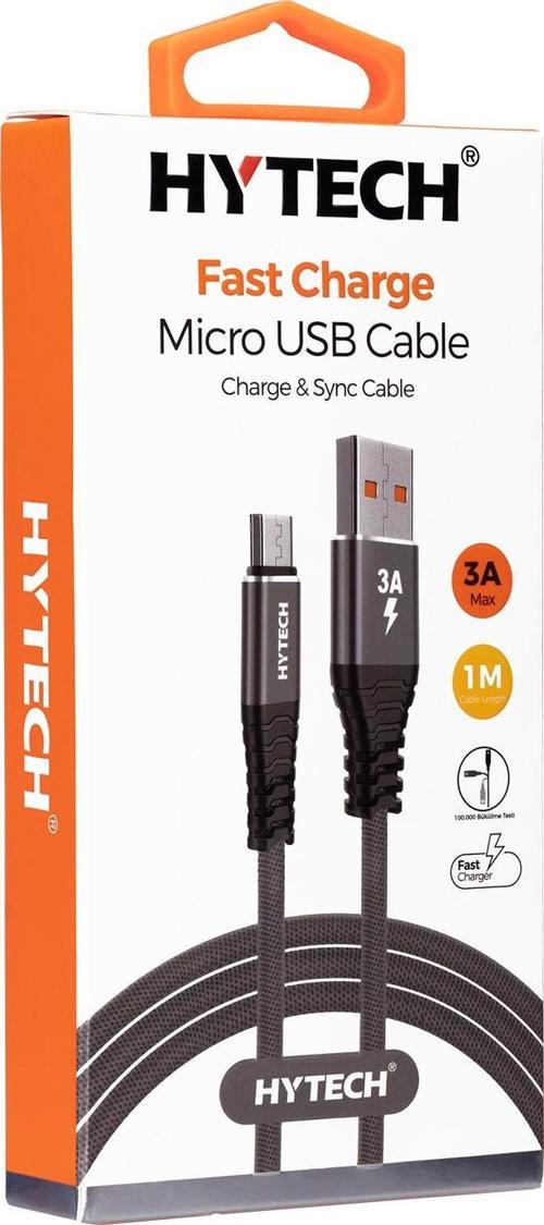 HY-X210 3A Micro Usb 1m Gri Data + Sarj Kablosu