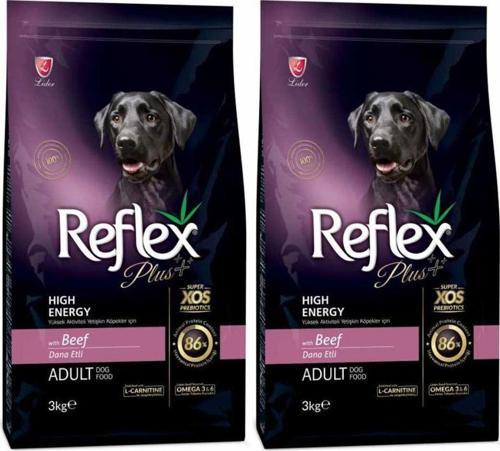 Plus Yüksek Aktiviteli Dana Etli Yetişkin Köpek Maması 3 Kg 2 Adet