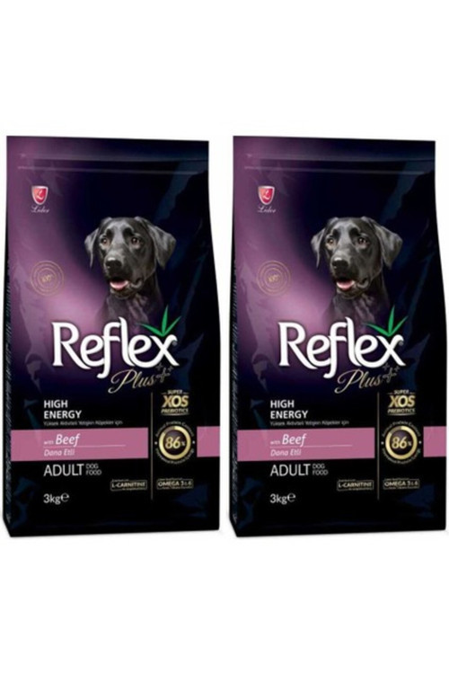 Plus Yüksek Aktiviteli Dana Etli Yetişkin Köpek Maması 3 kg 2 Adet
