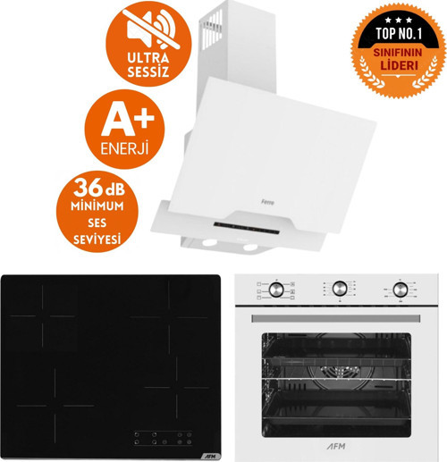 ve AFM Tech Markalı / ESSE Sessiz Elektrik Vitro. Ankastre Set (D064 -SA + V6-04 + FM7601 )