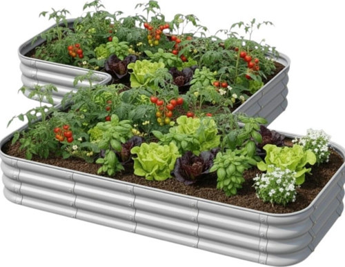 Modüler Yükseltilmiş Bahçe Sebze Yatağı No:12 (220X140) Gri