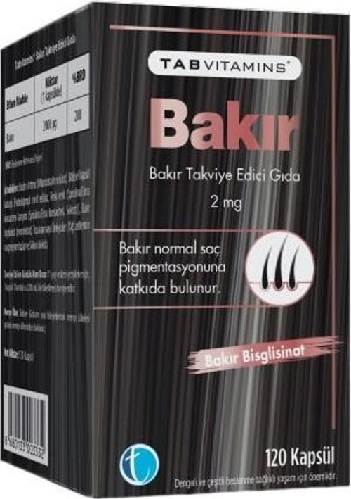 Tab Vitamins Bakır 120 Kapsül