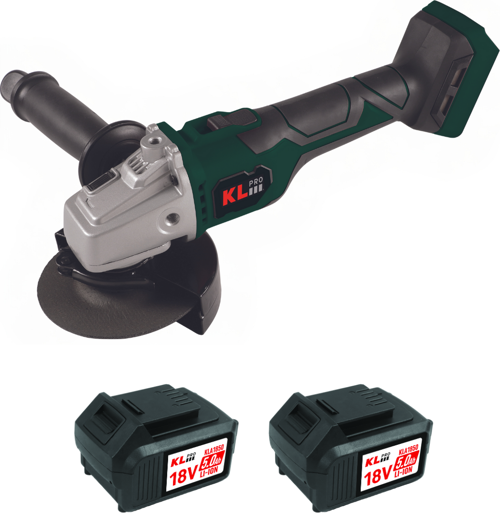 KLAT18BS-50 18V/5.0Ah. 115mm Çift Akülü Devir Ayarlı Kömürsüz Şarjlı Avuç Taşlama