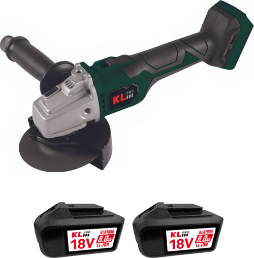 KLAT18BS-80 18V/8.0Ah. 115mm Çift Akülü Devir Ayarlı Kömürsüz Şarjlı Avuç Taşlama
