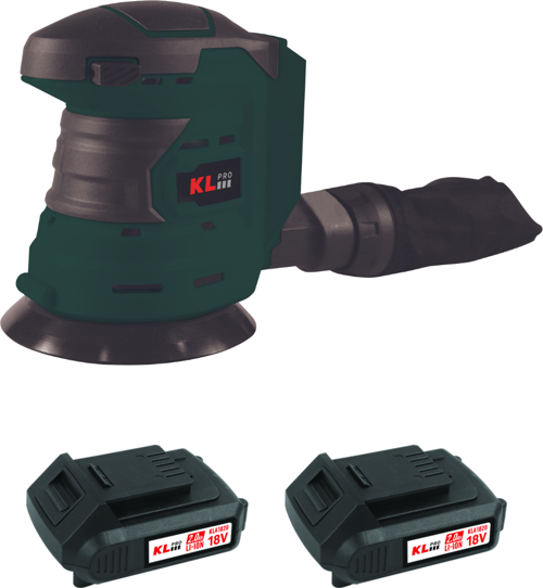 KLEZ18-20 18V/2.0Ah. 125mm Çift Akülü Şarjlı Eksantrik Zımpara