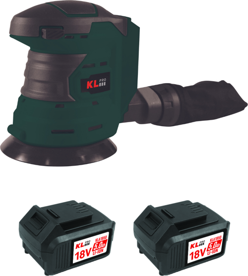 KLEZ18-50 18V/5.0Ah. 125mm Çift Akülü Şarjlı Eksantrik Zımpara