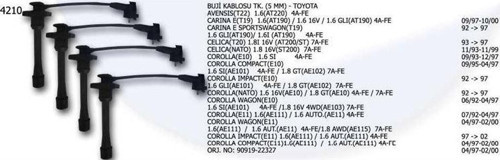 BUJİ KABLOSU TK. TOYOTA AVENSIS.CARINA CELİCA 1/6 GLI AE111 1/6 AE11 90919-22327