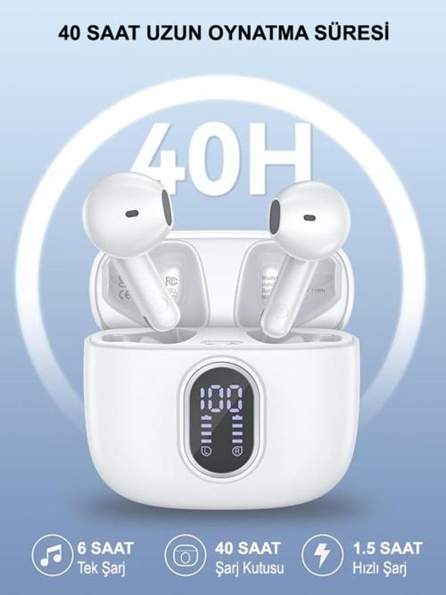 S-30 Bluetooth Kulaklık Led Gösterge Enc Ortam Sesi Azaltma 4 Mikrofonlu 5.3 Ipx7 Su Geçirmez