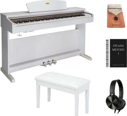 Kozmos Khp 164 Beyaz Digital Piyano Seti (Tabure+Kulaklık+Metot+Kalimba Hediyeli)