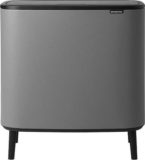 Çöp Kutusu Bo Touch Bin Kapak 30 + 30 Lt Beton Gri 130663