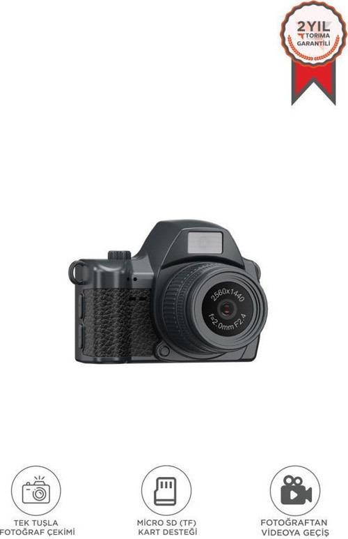 Dijital Fotoğraf Makineleri Video Mini Kamera 2K Video 128GB Destekli CMR42 Siyah