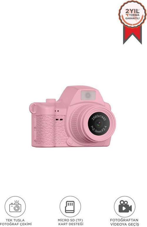Dijital Fotoğraf Makineleri Video Mini Kamera 2K Video 128GB Destekli CMR42 Pembe