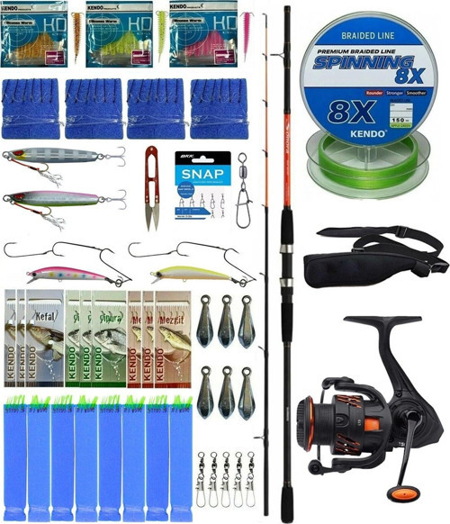 Hazır Tekne Oltası Seti Shimano Kamış Sonora Boat Quiver 1,80m 50-150g 2pc&Savage Gear Orange LTD 4000 FD Ol