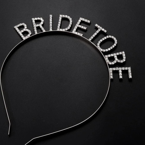 BFS Gümüş Kaplama Kristal Taşlı Bride To Be Gelin Tacı 16x17 cm