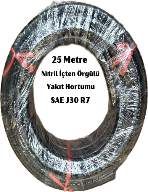 Üniversal 7.5 Mm Akaryakıt Hortumu İçten Örgülü Nbr (Nitril) Lpg/Cng Mazot - Benzin ( 25 Metre )