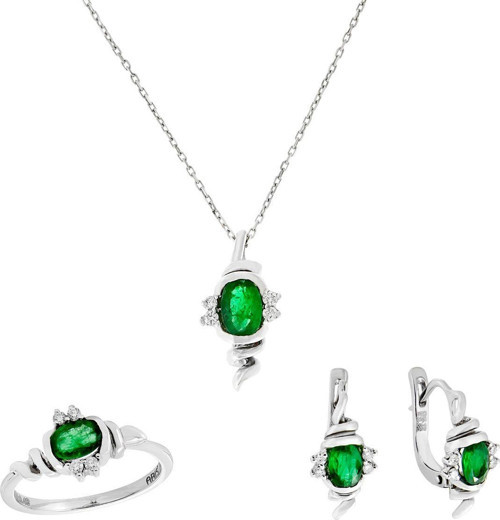 0.12 Ct Zümrüt Set