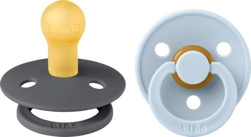 Colour İkili Kauçuk Emzik-Iron/Baby Blue 0-6 Ay