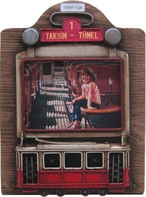 Dekoratif Metal Çerçeve Tramvay Dekorlu Vintage Hediyelik