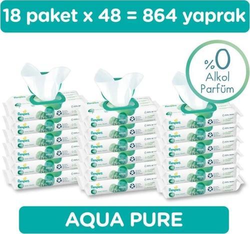 Pampers Aqua Pure Islak Havlu 18 Paket 864 Yaprak