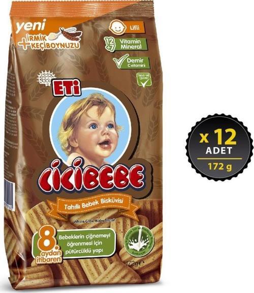 Cicibebe Tahıllı Bebek Bisküvisi 172 g x 12 Adet