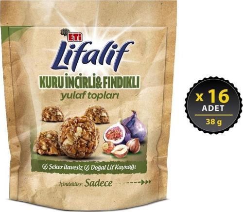 Lifalif Kuru İncirli Fındıklı Yulaf Topları 38 g x 16 Adet