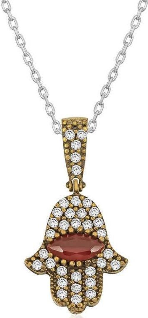 925 Ayar Gümüş Fatma Eli Otantik Bayan Gümüş Kolye