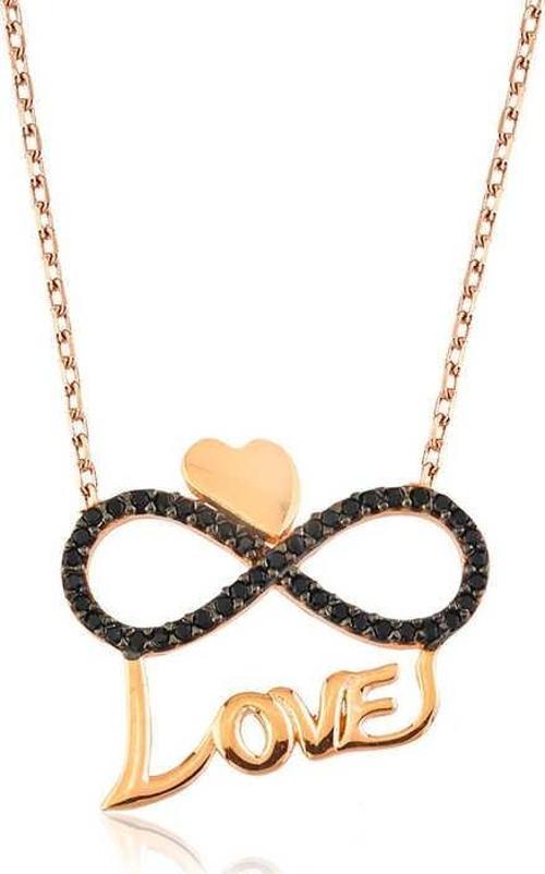 925 Ayar Gümüş Kalpli Sonsuzluk Love Kadın Gümüş Kolye