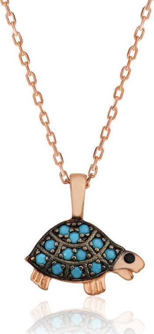 925 Ayar Gümüş Kaplumbağa Kadın Gümüş Kolye