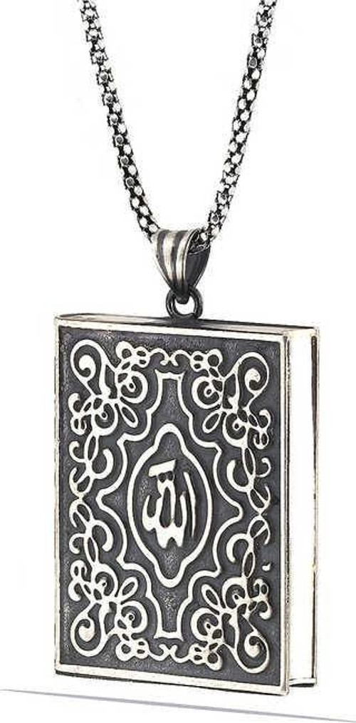 925 Ayar Gümüş Kare İçi Açılabilen Muskalık Gümüş Kolye