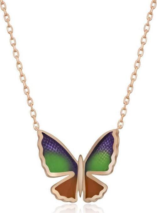 925 Ayar Gümüş Minimal Kelebek Bayan Gümüş Kolye