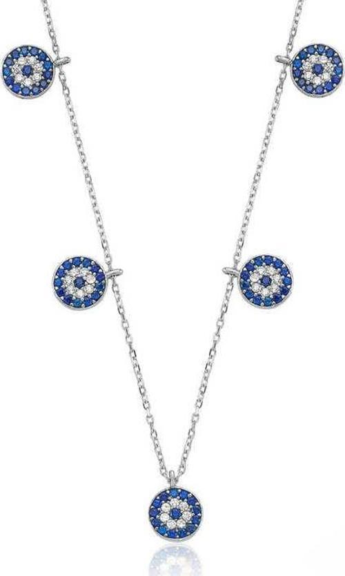 925 Ayar Gümüş Nazarlı Şans Kadın Gümüş Kolye