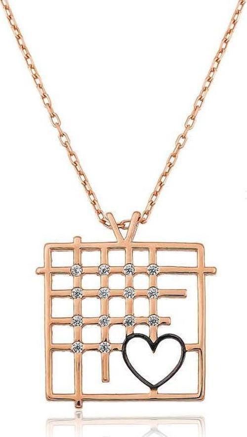 925 Ayar Gümüş Parmaklıklar Arasındaki Aşk Kadın Gümüş Kolye