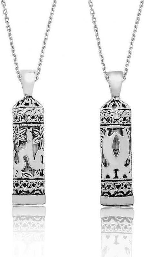 925 Ayar Gümüş Silindir Cevşen Dualı Gümüş Kolye