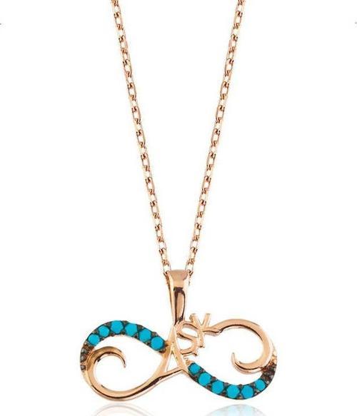 925 Ayar Gümüş Sonsuz Aşk Kadın Gümüş Kolye