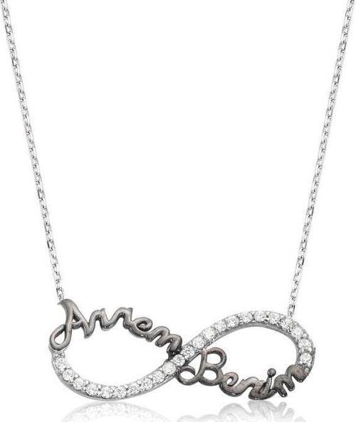 925 Ayar Gümüş Sonsuzluk Annem Benim Kadın Gümüş Kolye